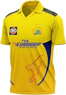 AASHRAY IPL CSK Chennai Super Kings New Jersey T-Shirt for Kids Men Women Boys U