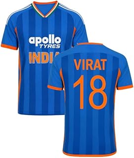 New India Jersey 2026 T20 Virat 18 Tshirt Jersey for (Kids,Boys,Men)(XX-Large 44