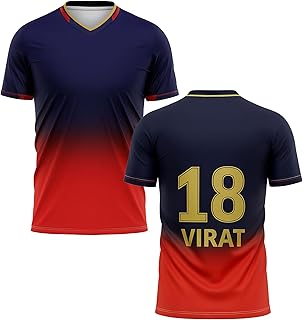Virat 18 Bangalloree New Jersey T-Shirt 2025(Kid's, Boy's & Men's) (9_10 Years,