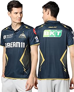 playR x GT Replica Jersey – Men's IPL Edition Half Sleeve T-Shirt, Lightweight,