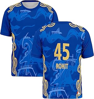 Sports India IPL Cricket Team T Shirt Jersey for (Kid's, Boy's & Mens) L777 8048