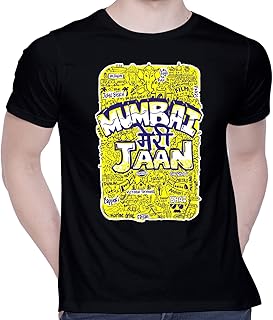 CreativiT Graphic Printed T-Shirt for Unisex Mumbai Meri Jaan Tshirt | Casual Ha