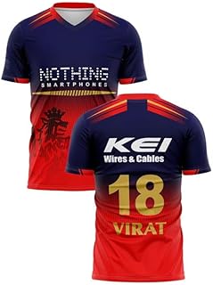 RJM RCBB Jersey 2026 New Virat 18 for (Kids,Men&Boys)(X-Large 42,Multicolor-102)