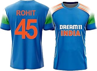 Sports Cricket Rohit Sharma 45 India Jersey ODI 2025/26(Kid's, Boy's & Men's) (X