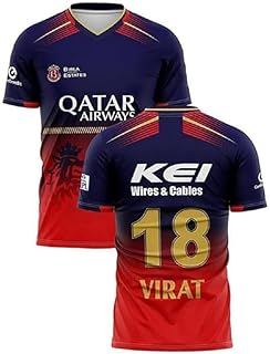 Virat 18 Jersey Red T-Shirt 2025(Kid's, Boy's & Men's) (6_7 Years, Multicolor)