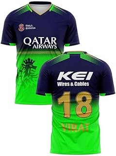 Virat 18 Green Sports Jersey 2026 New Tshirt for Men & Kids & Boys (Small 36)