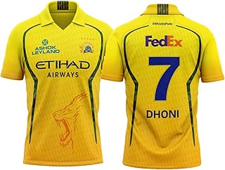 CSK Jersey 2026/2027 MS Dhoni Jersey New for (Kids,Boys & Mens)