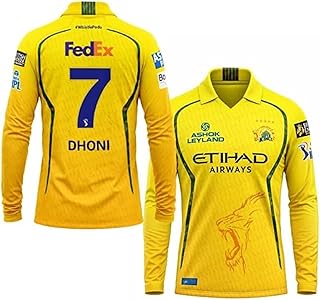 Chennai Cricket Team Jersey 2025 Full Sleeve Csk Dhoni Jersey (Kids,Men & Boys)(