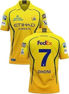 CSK New Cricket Team Jersey Dhoni 7 Tshirt 2026 for (Men,Kids,Boys)