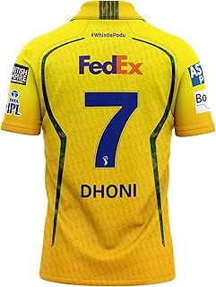 Sports Cricket New CSK Jersey 2026 Dhoni Yellow Tshirt for (Kid's,Boy's & Men)