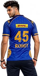 RockinRetailz New Rohit Sharma 45 Mum Indian Cricket Jersey 2026 Half Sleeve Blu