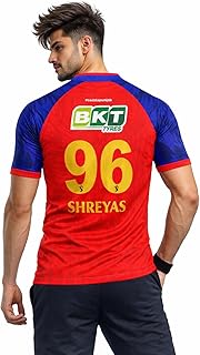 RockinRetailz New Shreyas 96 PBKSS Cricket Jersey 2026 Half Sleeve for Men