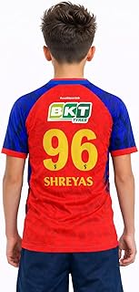 RockinRetailz New Shreyas 96 PBKSS Cricket Jersey 2026 Half Sleeve for Kids