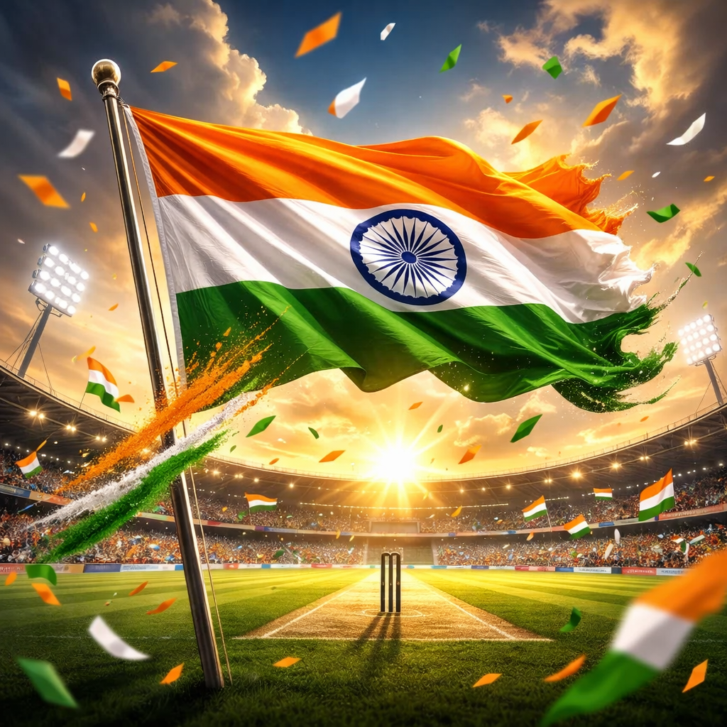 Cricket Match Flag (Tricolor Large)